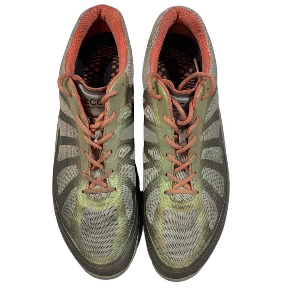 ECCO Biom Performance Sneakers Size 39 US 8.5 Gray/Coral Running Training Shoes - Picture 3 of 9